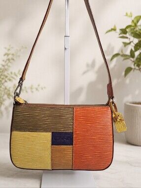LAND Longrain Rose Mix Leather Patchwork Mini Shoulder Bag NWOT